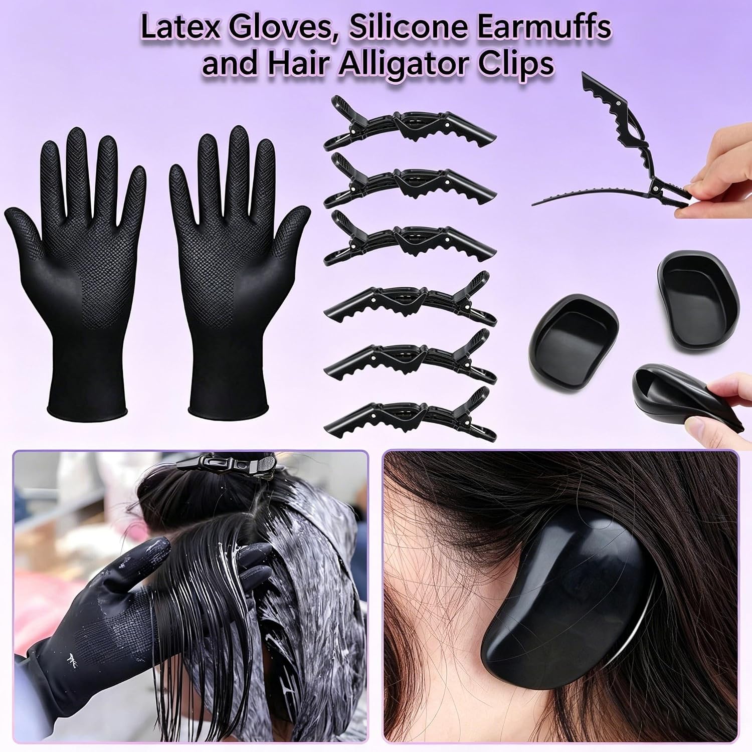 Silicone Highlight Cap Sets, Professional Highlighting Cap for Hair, Dye Bleach Cap with Hook, Hair Coloring Kit for Frosting Dyeing Reusable Salon Hairdressing Tools