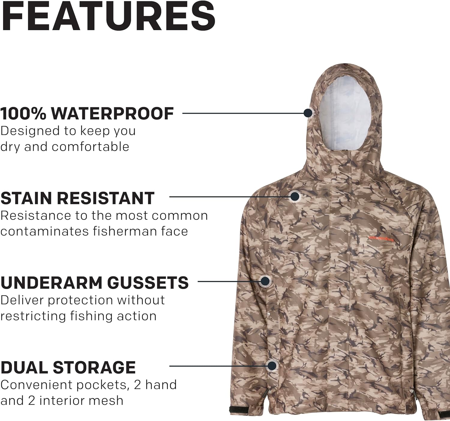 Grundens Men’s Neptune Commercial Fishing Jacket | Waterproof, Adjustable - Image 5