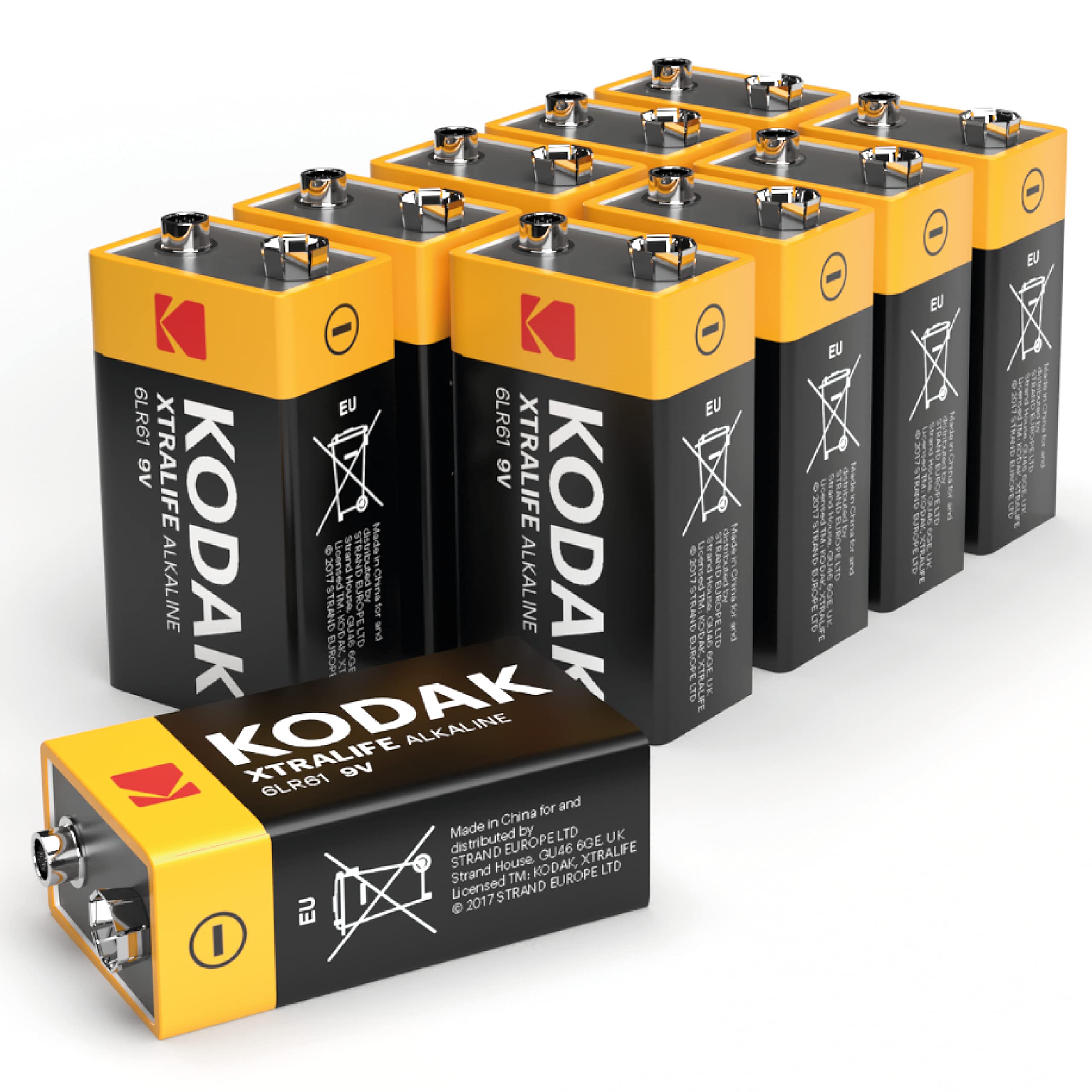 Kodak | 9V Batteries | Smoke Alarm PP3 9 Volt Square Battery | 10 Pack