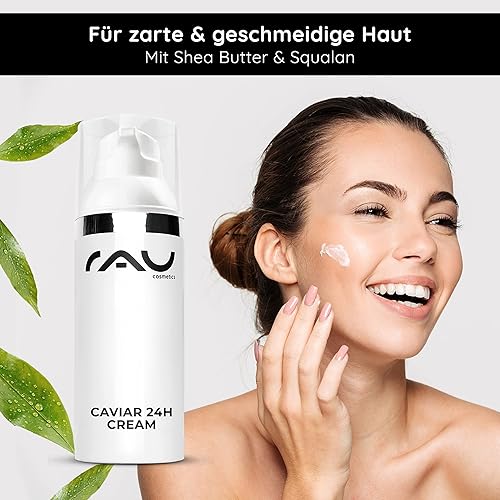 Miniatura 7 de RAU Caviar 24h Cream (1.7 fl. oz) - Hidratante antiedad - Crema facial antiarrugas - crema de día con caviar, aceite de almendras, ácido