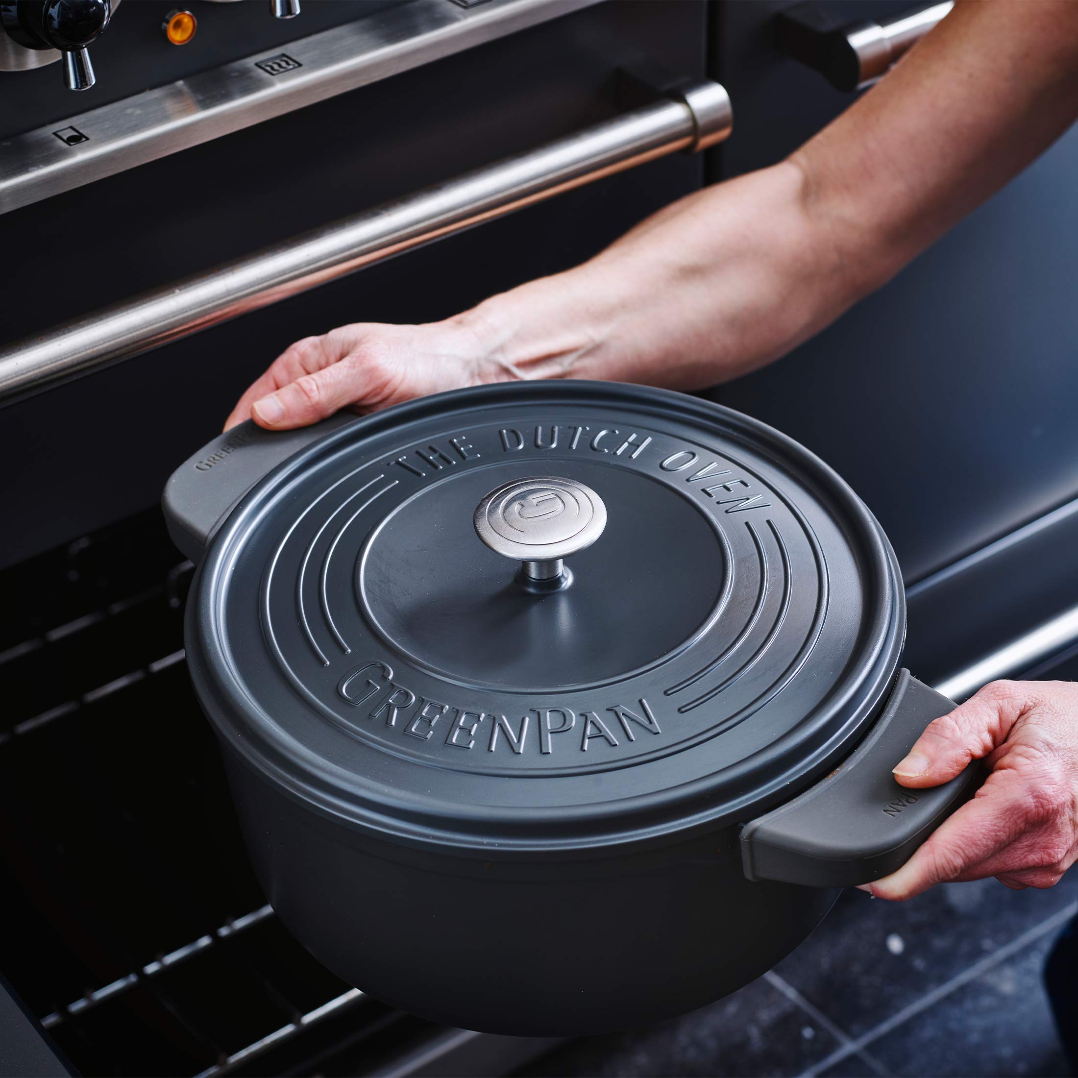 GreenPan Dutch Oven, Cast Aluminium Casserole Dish with Lid, Toxin Free