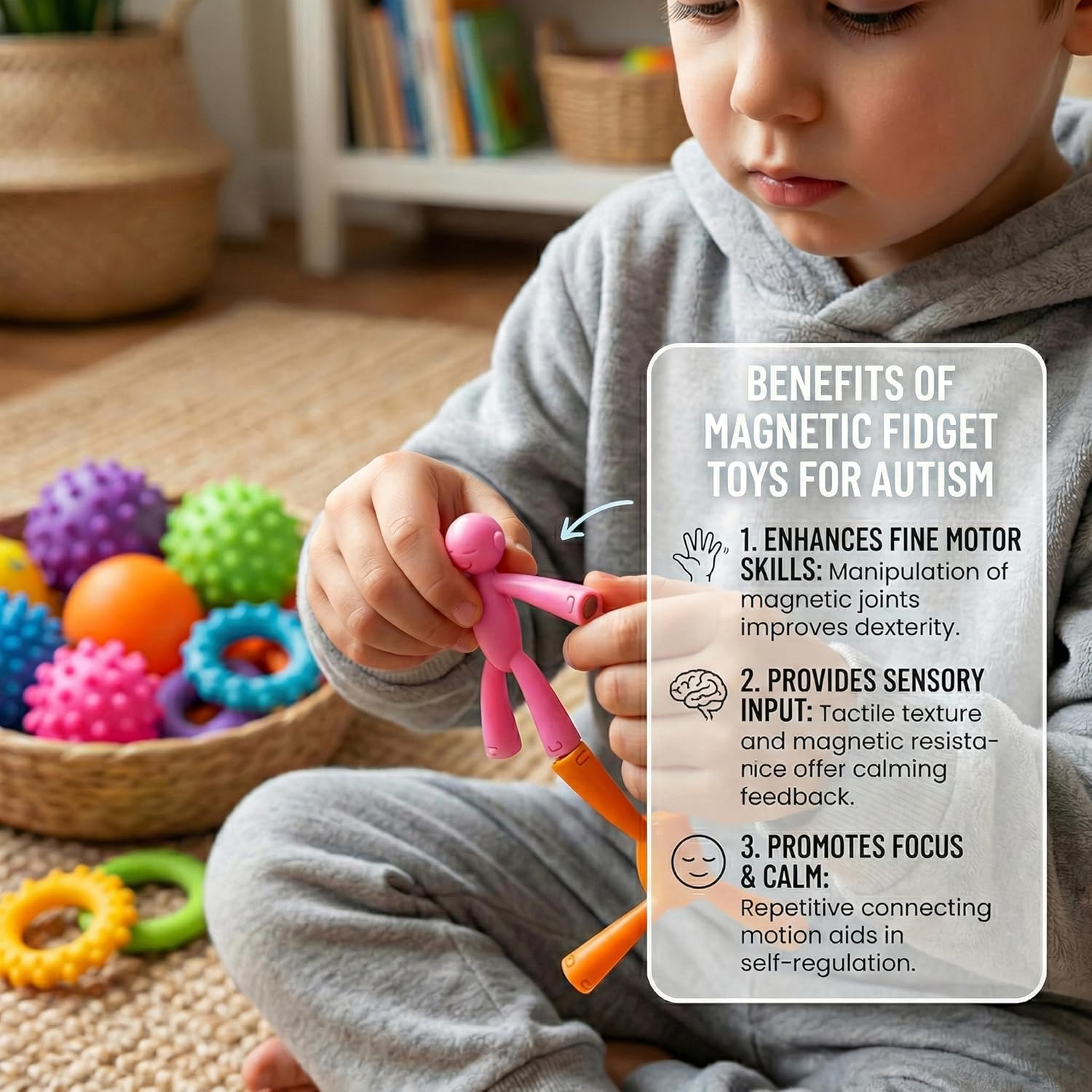 MAGMEN Magnetic Men Figures for Kids 10-Pack | Magnetic People Magnet Men Toys | Travel Toy Easter Basket Stuffer | Magnets Stay in — Safe | STEM Sensory Fidget | BPA-Free