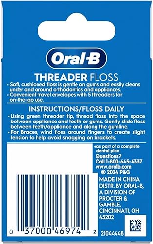 Miniatura 5 de Oral-B Hilo dental enhebrador, 30 unidades: 6 sobres de 5 enhebradores (Paquete de 5)