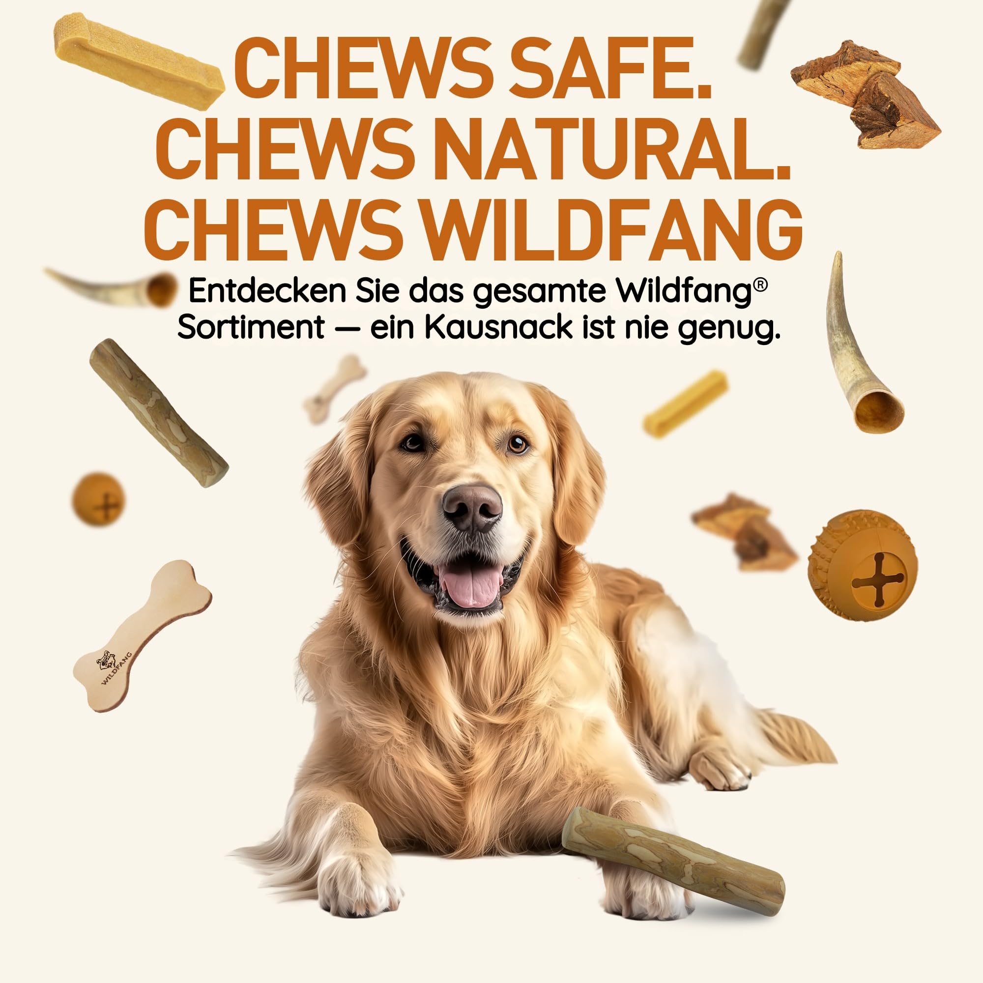 Wildfang® Kaffeeholz für Hunde mit Lachsöl – Kauspielzeug aus Kaffeeholz für Aggressive Kauer und Welpen im Zahnwechsel. Zahnpflege-Spielzeug für Hunde, Größe L (über 25 kg), 3er-Pack