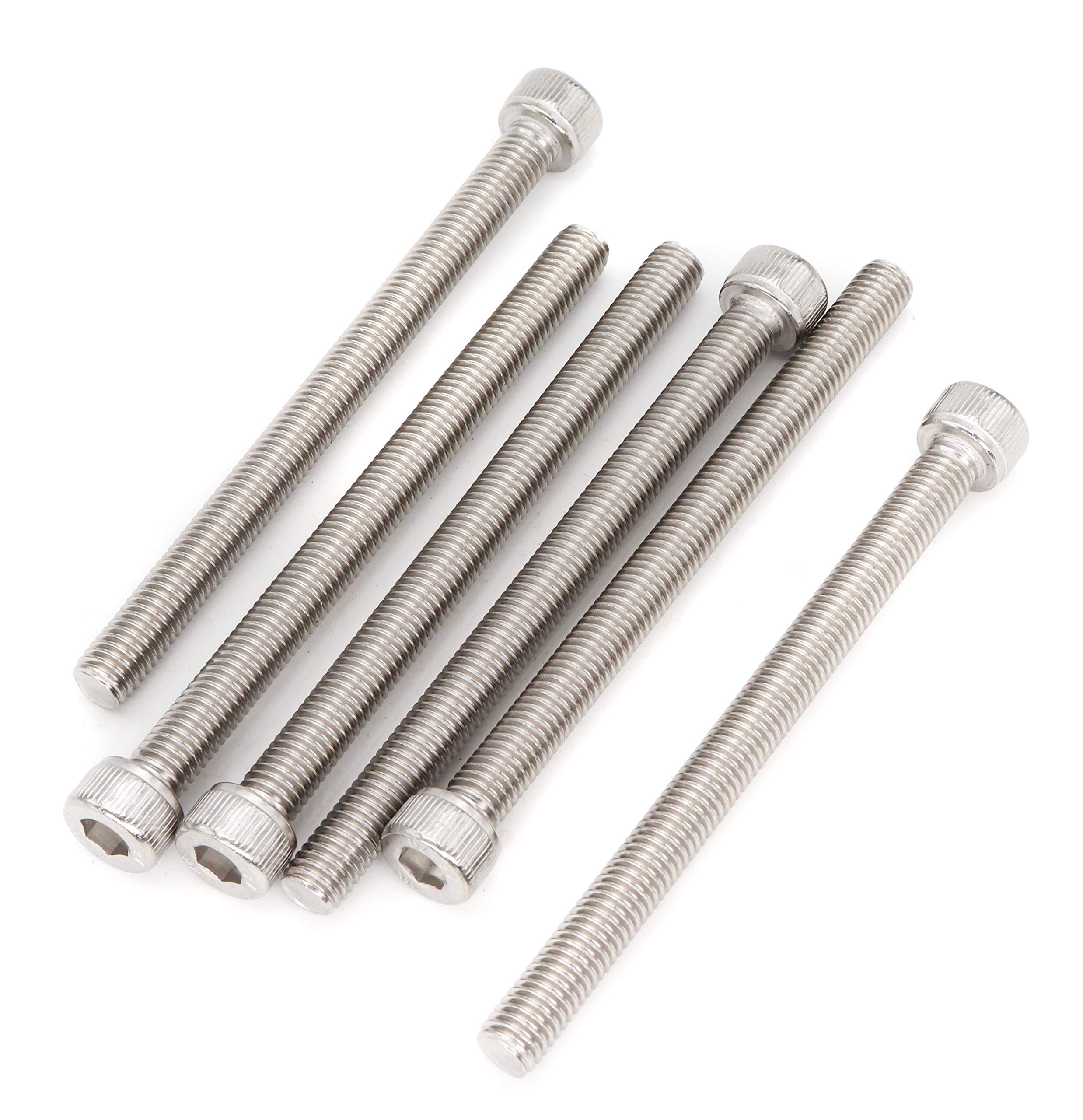 6pcs M8 x 100mm Full Thread 304 Stainless Steel Hex Socket Cap Bolt Screw-image-30