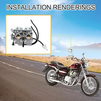 GOOFIT Twin Carburetor Double Cylinder Carb Replacement for Chamber 250cc Rebel CMX 250cc CMX250 CA250