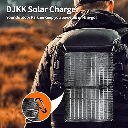 Miniatura 6 de Panel solar plegable, cargador solar portátil de 10 W con salidas USB duales, paneles solares de alta eficiencia de conversión, controlador solar