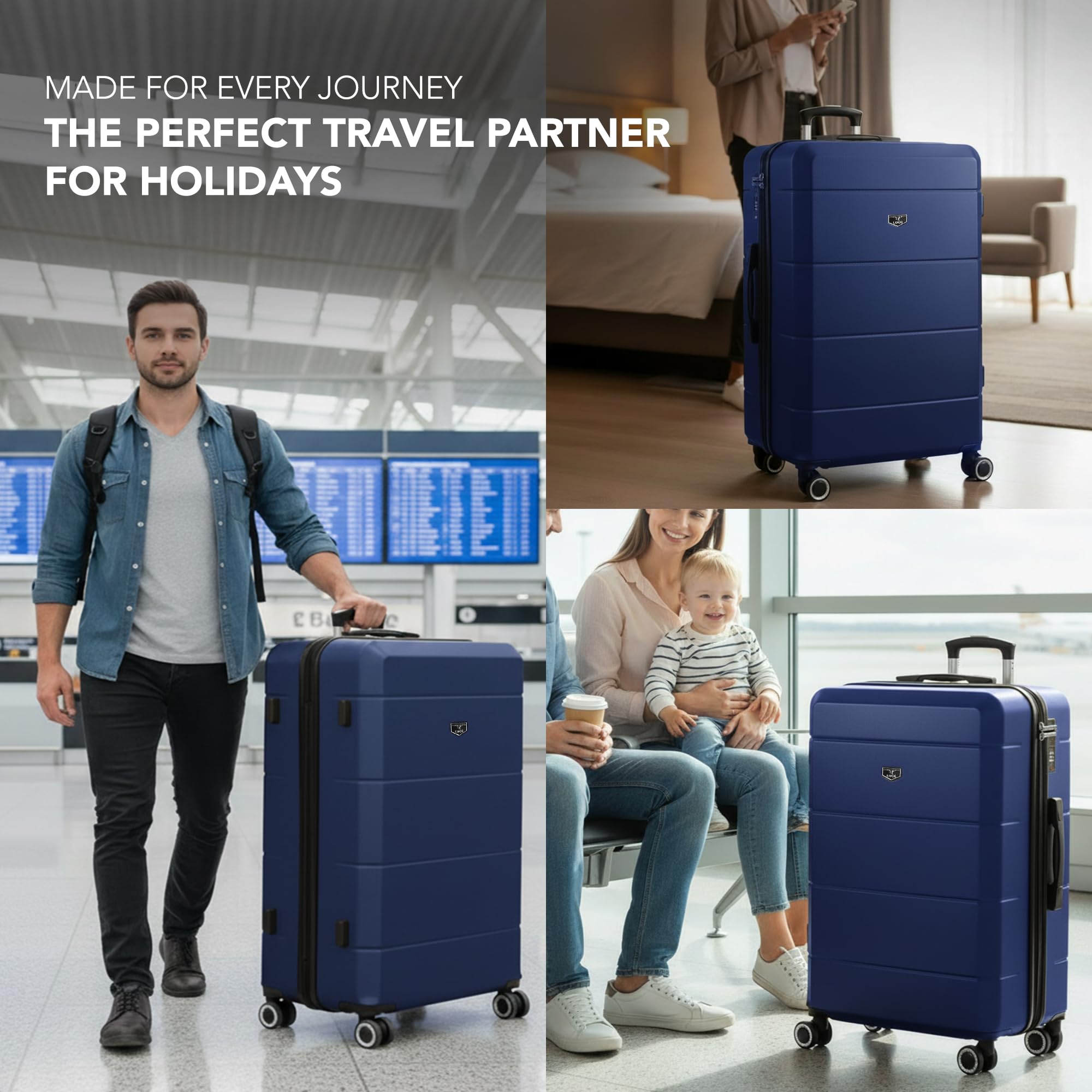 LUGG - Jetset 40cm Suitcase - 40x30x20cm- Ryanair Compatible - Underseat Size - Hard Shell ABS - Spinner & Removable Wheels - Lightweight Travel Luggage- Cream/Brown — view 257