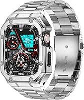 Vista 29 de Correa con Funda Compatible con Apple Watch Series 6 5 4 SE 3 2 1 44mm 42mm, Correa de Nylon con Funda Resistente de Acero Inoxidable para Correas