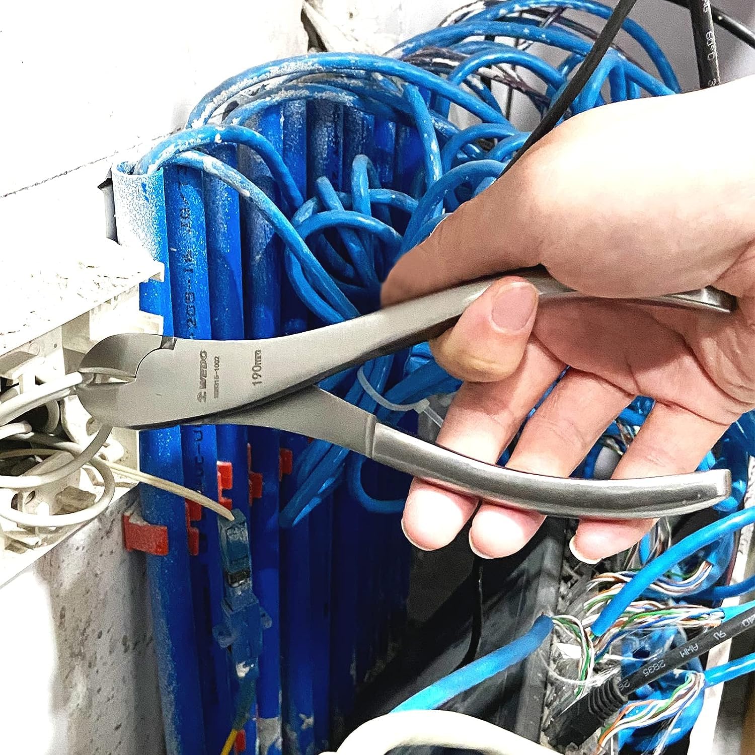 WEDO Seitenschneider 190mm, Edelstahl Präzisionsschneidzange, Präzisionsschneidzange, Drahtschneider, korrosionsbeständig, für weiche Drähte, Lichtwellenleiter, Kabel und Kupferdraht