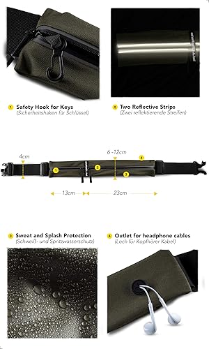 Miniatura 4 de Fitgriff Cinturón de correr para hombres y mujeres, bolsa segura para correr, para teléfono, llaves y artículos esenciales, para todos los teléfonos