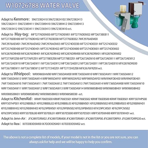 Miniatura 5 de Válvula de entrada de agua para refrigerador W10394076 K-78282 Reemplaza W10833705 W10865826 válvula de entrada de agua compatible con Whirlpool