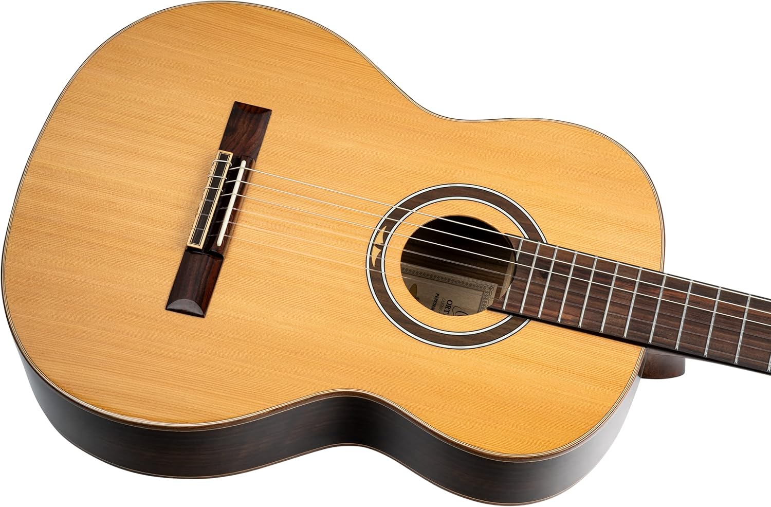 Ortega Guitars 6 String Performer Series Solid Top Nylon Classical Guitar w/Bag, Right, Full (R159)