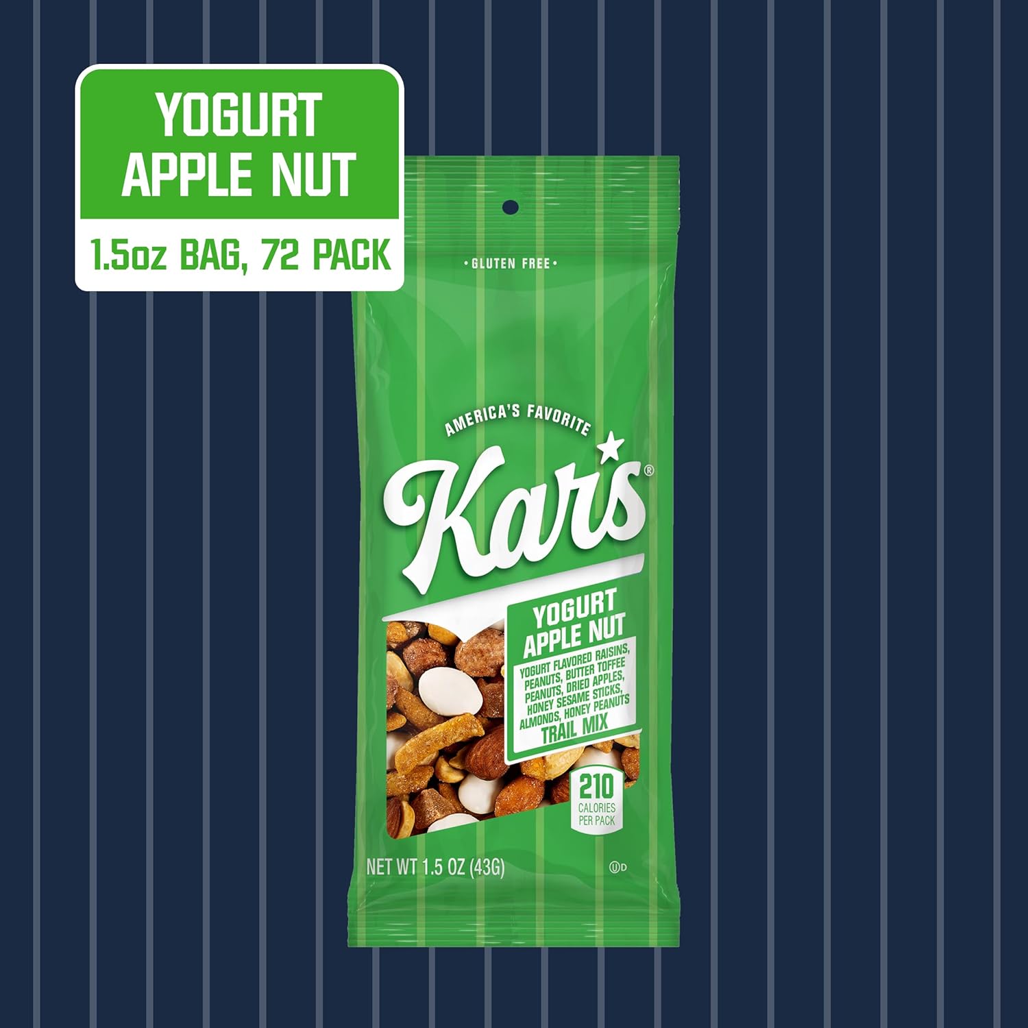 Kar’s Nuts Yogurt Apple Nut Trail Mix, 1.5 oz – Grab & Go Bags, Individual Snack Packs (Pack of 72), Gluten-Free Trail Mix Snack
