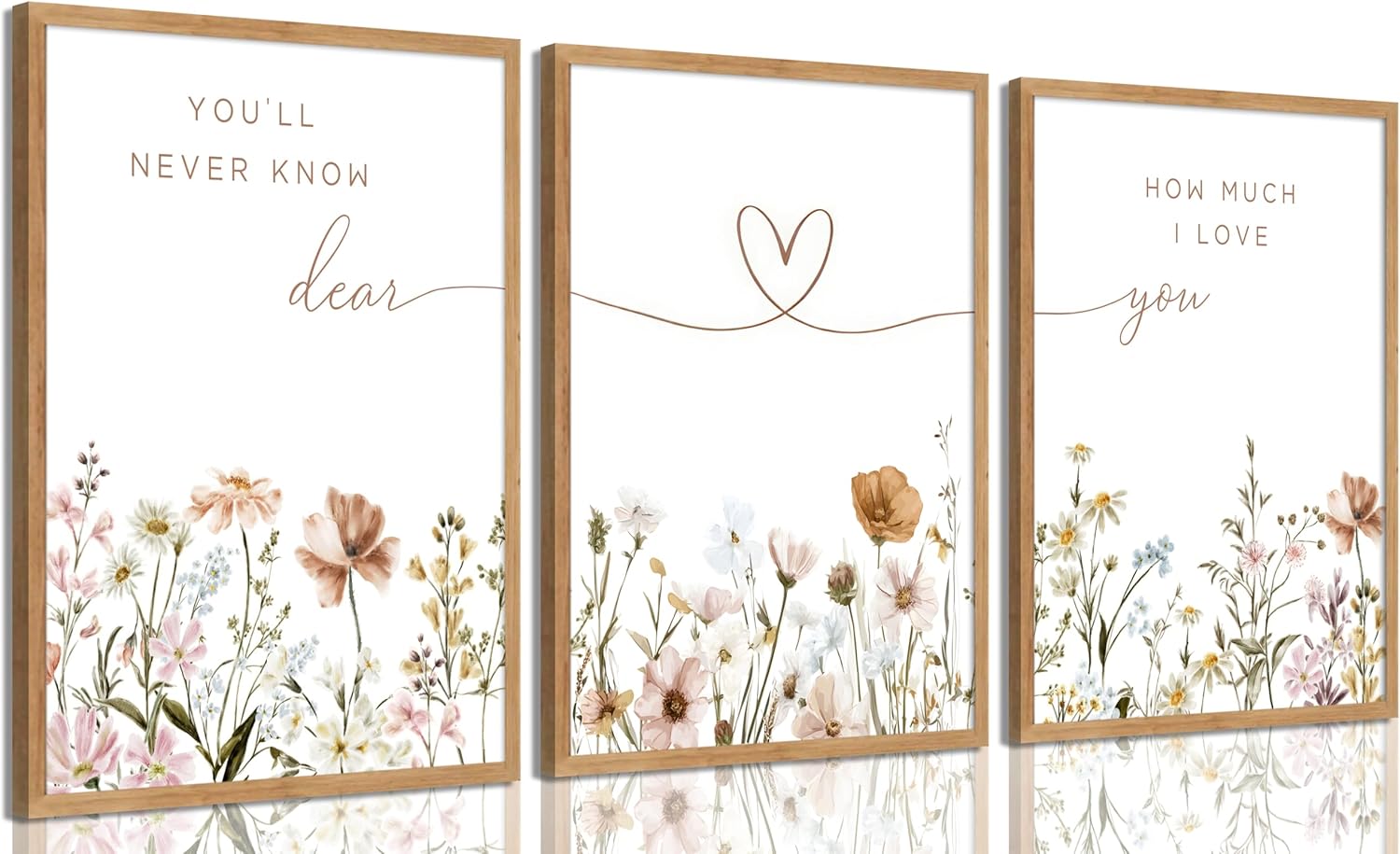 libitea 3ピース ボーホーナーサリーウォールアート (木製カラー