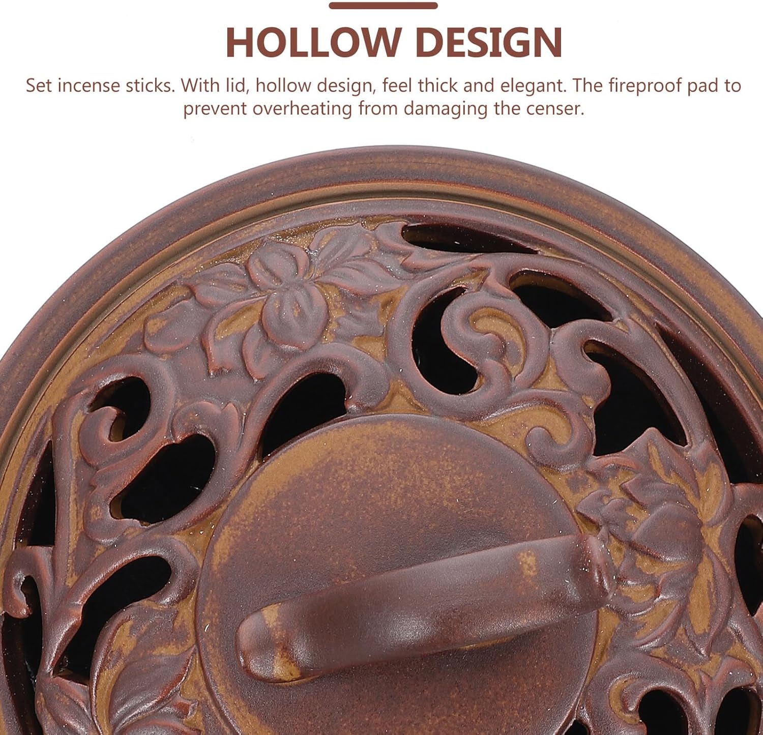 Ceramic Incense Burner Lotus Design Indoor Incense Holder with Vintage Bronze Style for Home Fragrance and Meditation Decor