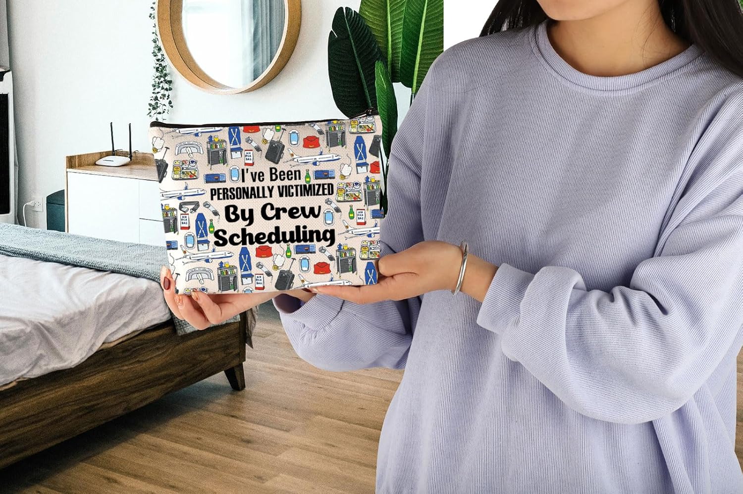 JNIAP Flight Attendant Gift I Have Been Personally Victimized by Crew Scheduling Cosmetic Bag Stewardess Aviation Gift (I've Been Personally Bag) - Image 7