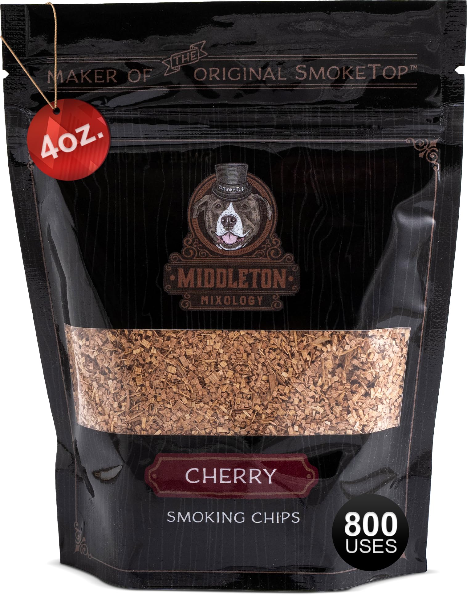 SmokeTop® 4oz Bag - Cocktail Smoker Chips for Old Fashioned Cocktails, Whiskey, & Bourbon - by Middleton Mixology Made in The USA (800 uses) (Cherry)