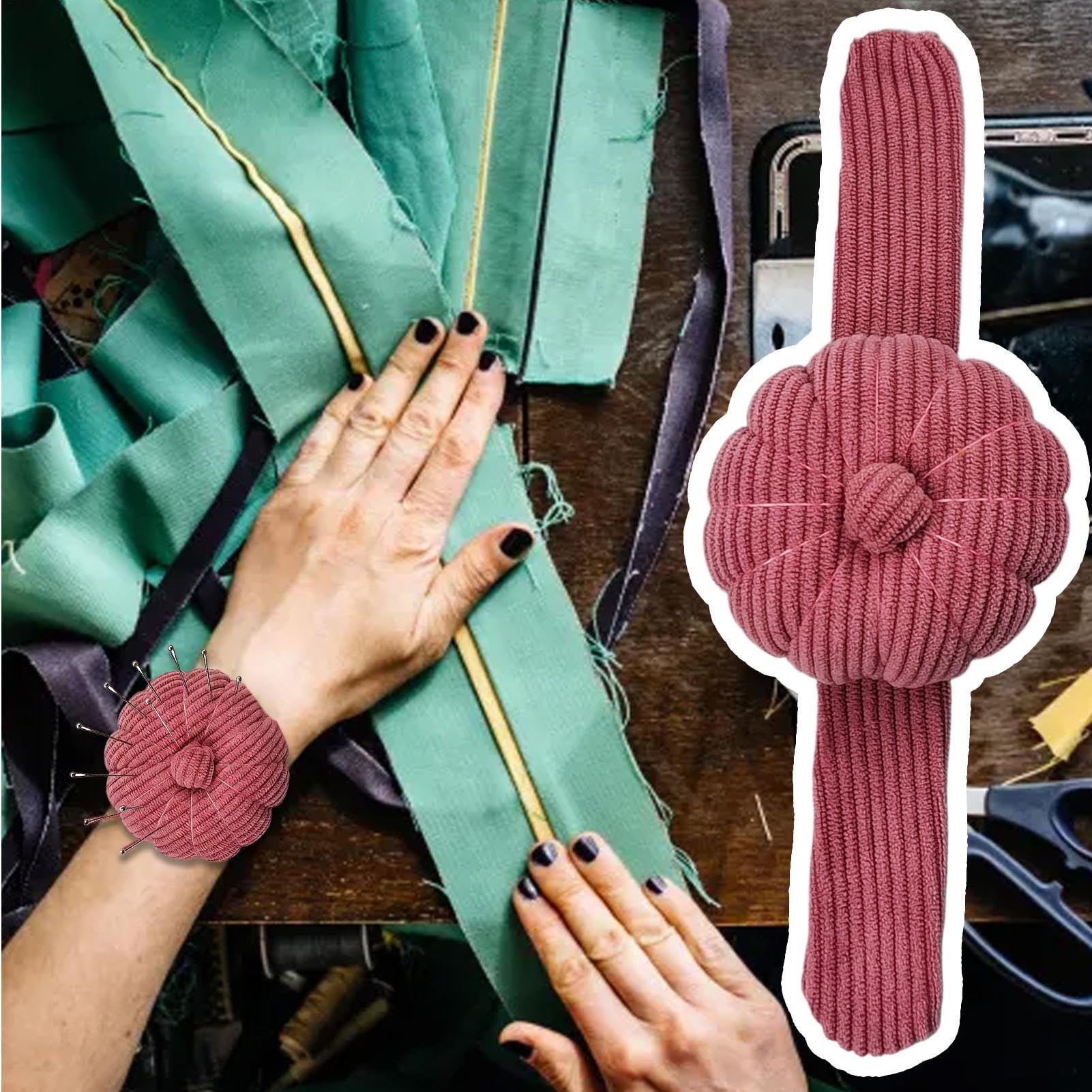 Armband-Nadelkissen für Nähen Tragbares Nähzubehör | Nadelkissen mit elastischem Band für Nähbegeisterte, Zuhause, Atelier, Reisen