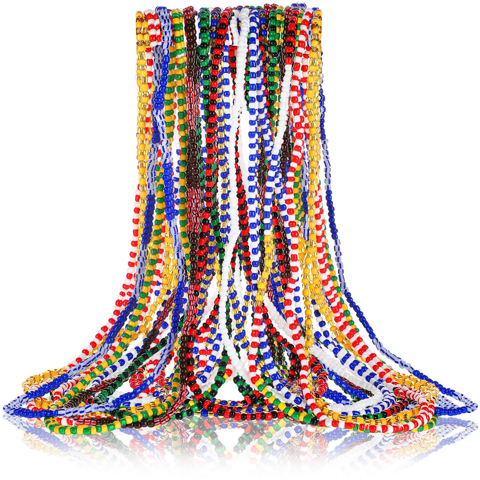 Siifert 11 Pcs Santeria Bead Necklace Set Eleke Collar De Santeria Elegua Unisex Stretch Necklace Orula Eleggua Shango Yemaya Obbatala Oya Oshun Oggun Ochosi Orisha Eleke Collares Babalawo Ifa Yoruba,