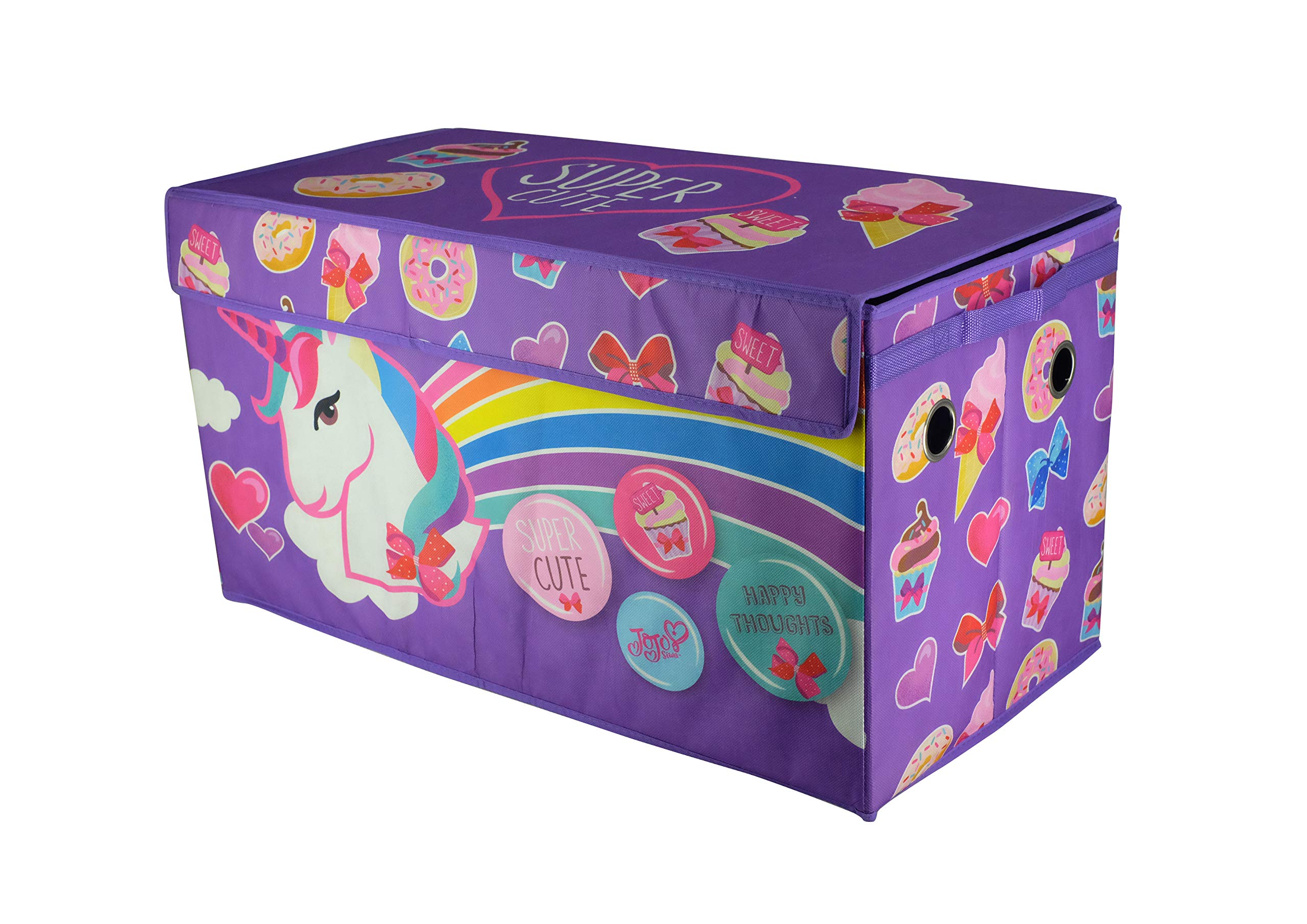Idea Nuova JoJo Siwa Collapsible Children’s Toy Storage Trunk, Durable with Lid, Purple