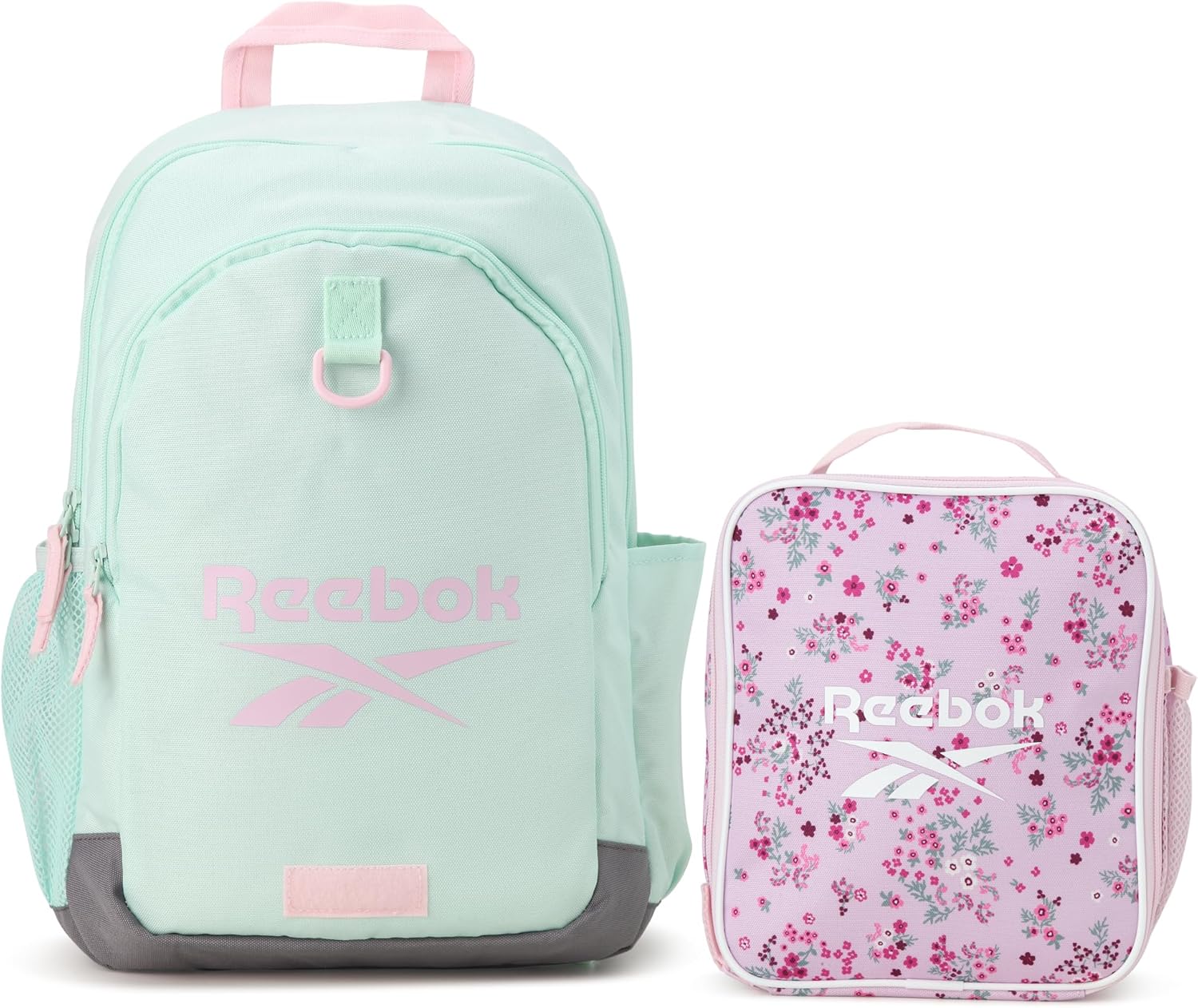 Reebok Girls and Boys Backpack - 2-in-1 Coordinated School Backpack for Girls and Boys with Detachable Lunch Box for Kids, Aqua