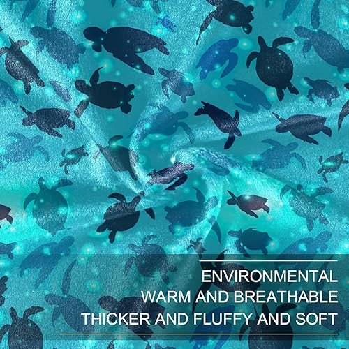 Miniatura 7 de KLL World Turtle Day May Plush Blanket 60"x90" Cozy Winter Blanket for Chair, Bedroom, Home Decor, Fall Warm Comfy Fluffy Blanket