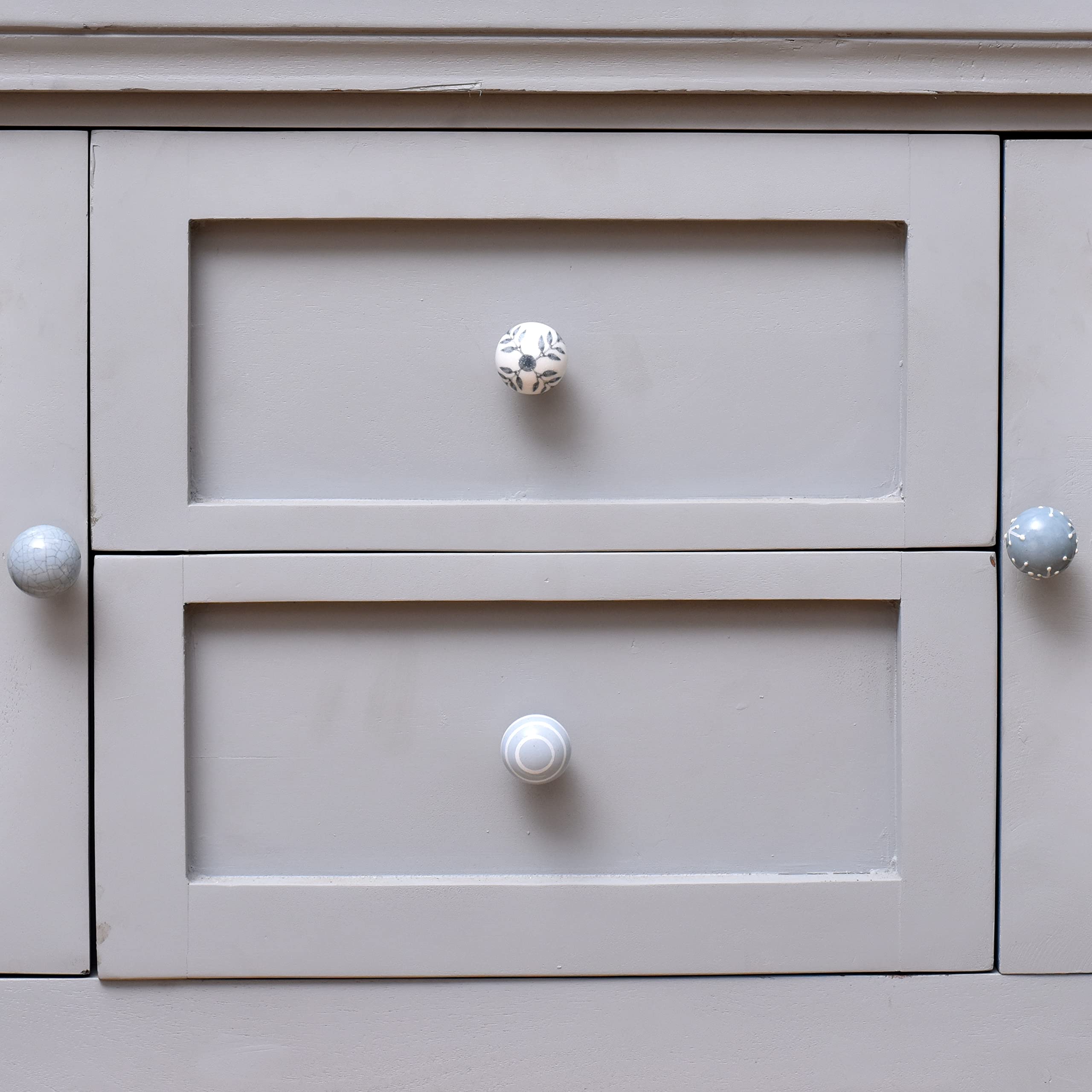 Gray Ceramic Cabinet Knobs - 6 Pack -2