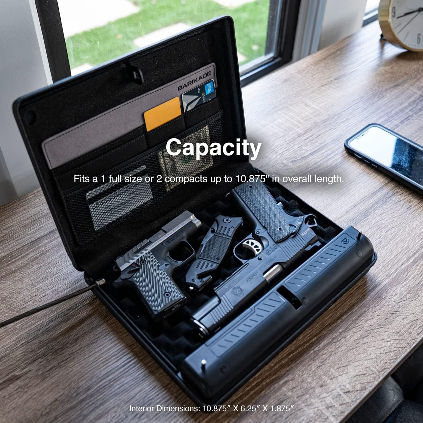 VAULTEK Barikade safe interior showing capacity for two firearms