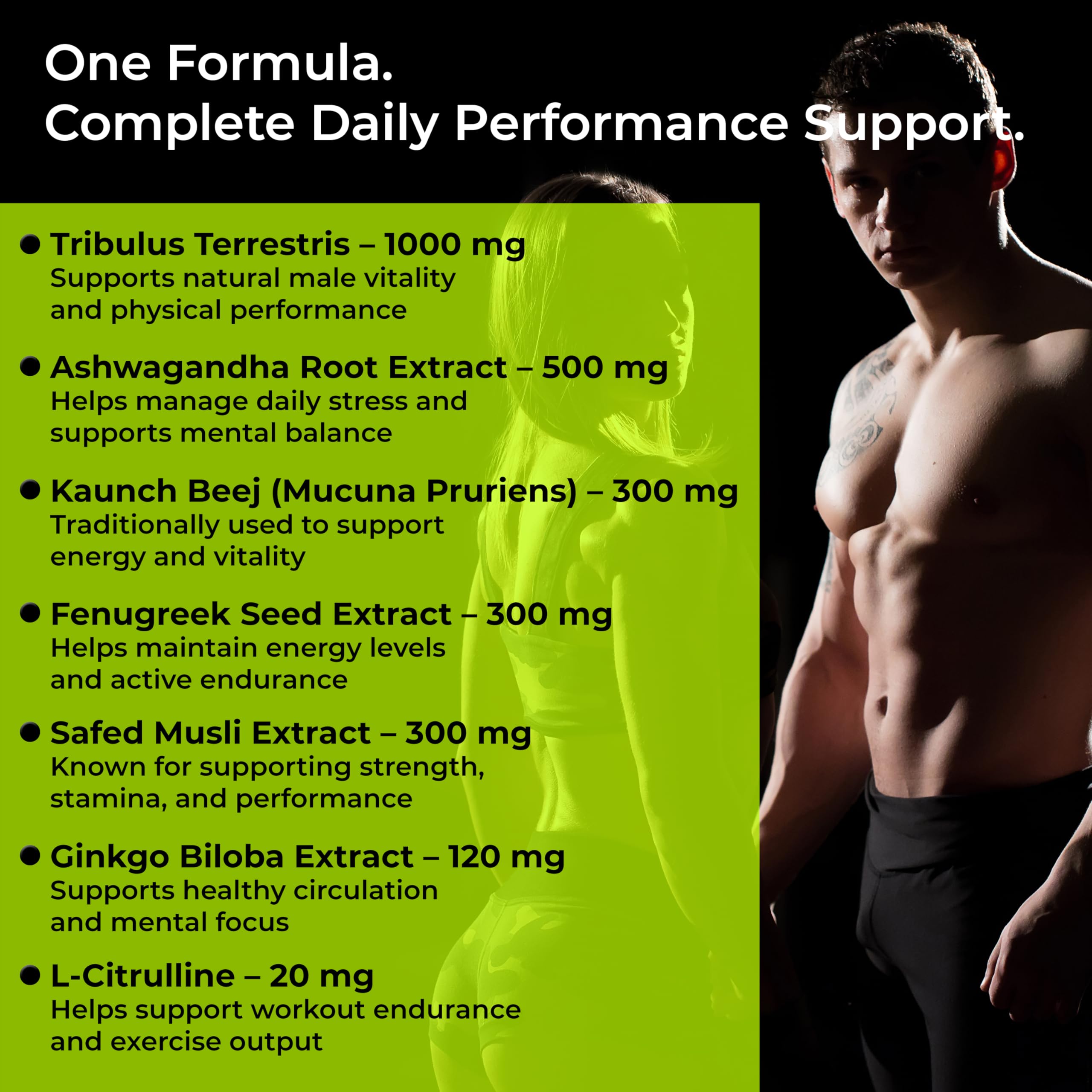 Health Veda Organics Testo-7X Supplement with 1000mg Tribulus Terrestris & Ashwagandha - 60 Tablets | 7-in-1 Natural Blend for Men's Strength, Stamina & Energy | Muscle Support & Vitality Formula — Amazon image 7