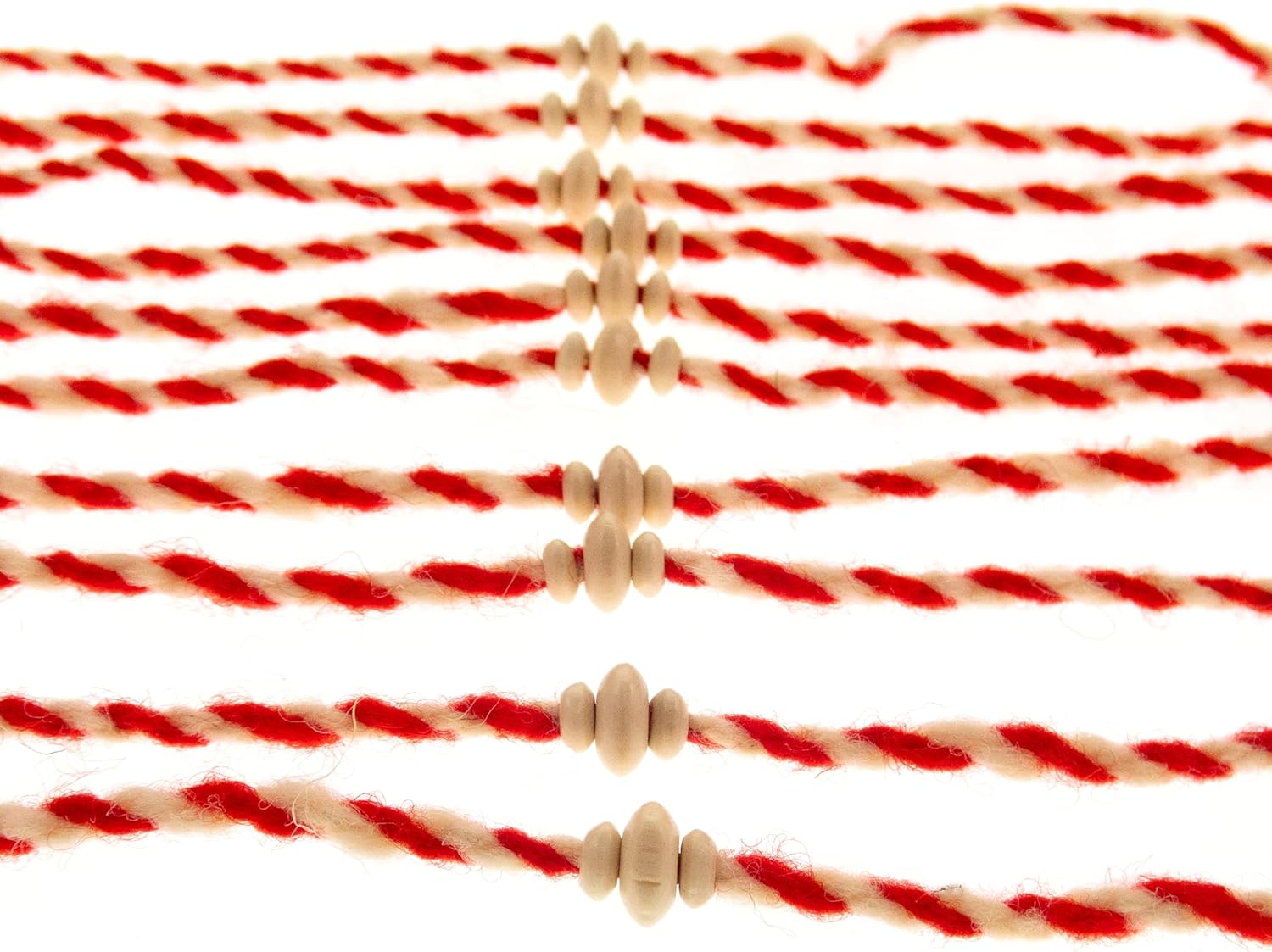 10 Martenitsa Bracelet. Bulgarian Red and White Bracelets. Set of 10 Natural Wool, Baba Marta Hand Armband from Bulgaria. Greek Tradition