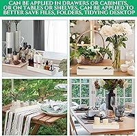 Vista 4 de Teling Organizador de cajones de escritorio de plástico, 8 unidades, rectangular, 9.45 x 2.95 x 1.38 pulgadas, medio accesorio, bandeja de papel