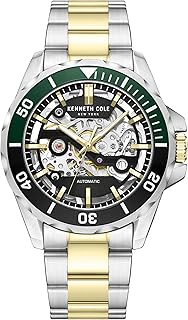 Automatic Black Dial Two Toned Silver & Gold Stainless Steel Strap Watch for Men - KCWGY0046004MN