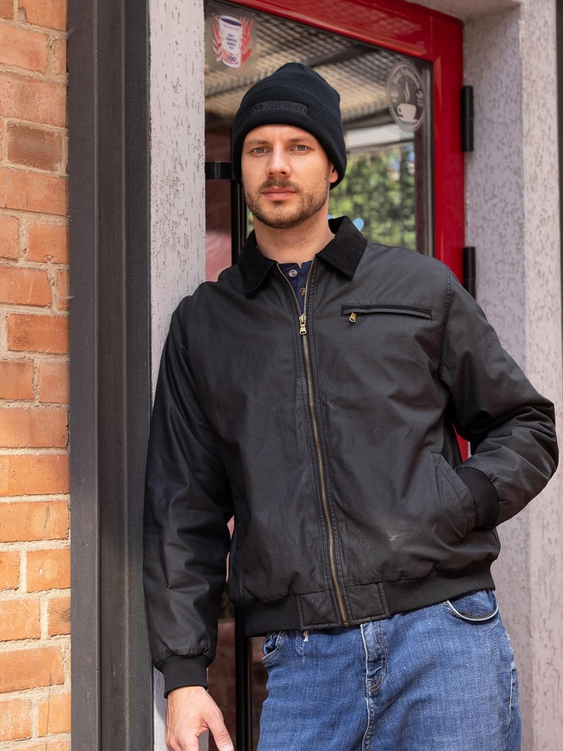 Mr.Stream Men's Waxed Cotton Duck Canvas Water-Repellent Sherpa Lined Fleece Front-Zip Jackets - Image 6