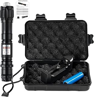 High Power Iaser P0lNTER, Long Range Tactical 1500m Flashlight with High Lumen Light Beam/Aluminum/Rechargeable for Camping Gear/Hiking/Defense/Handheld