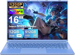 PC Portatile Laptop 16 Pollici Portatile Celeron N5095 (fino a 2.9Ghz)