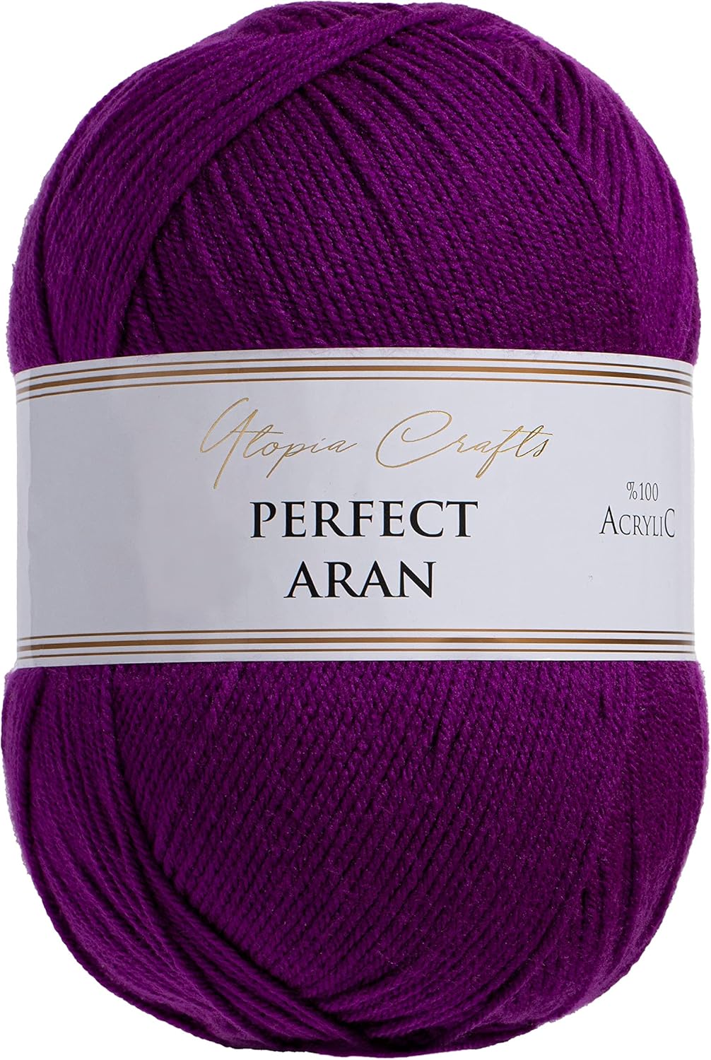 Utopia Crafts Aran Knitting and Crochet Yarn, 400g (Deep Purple