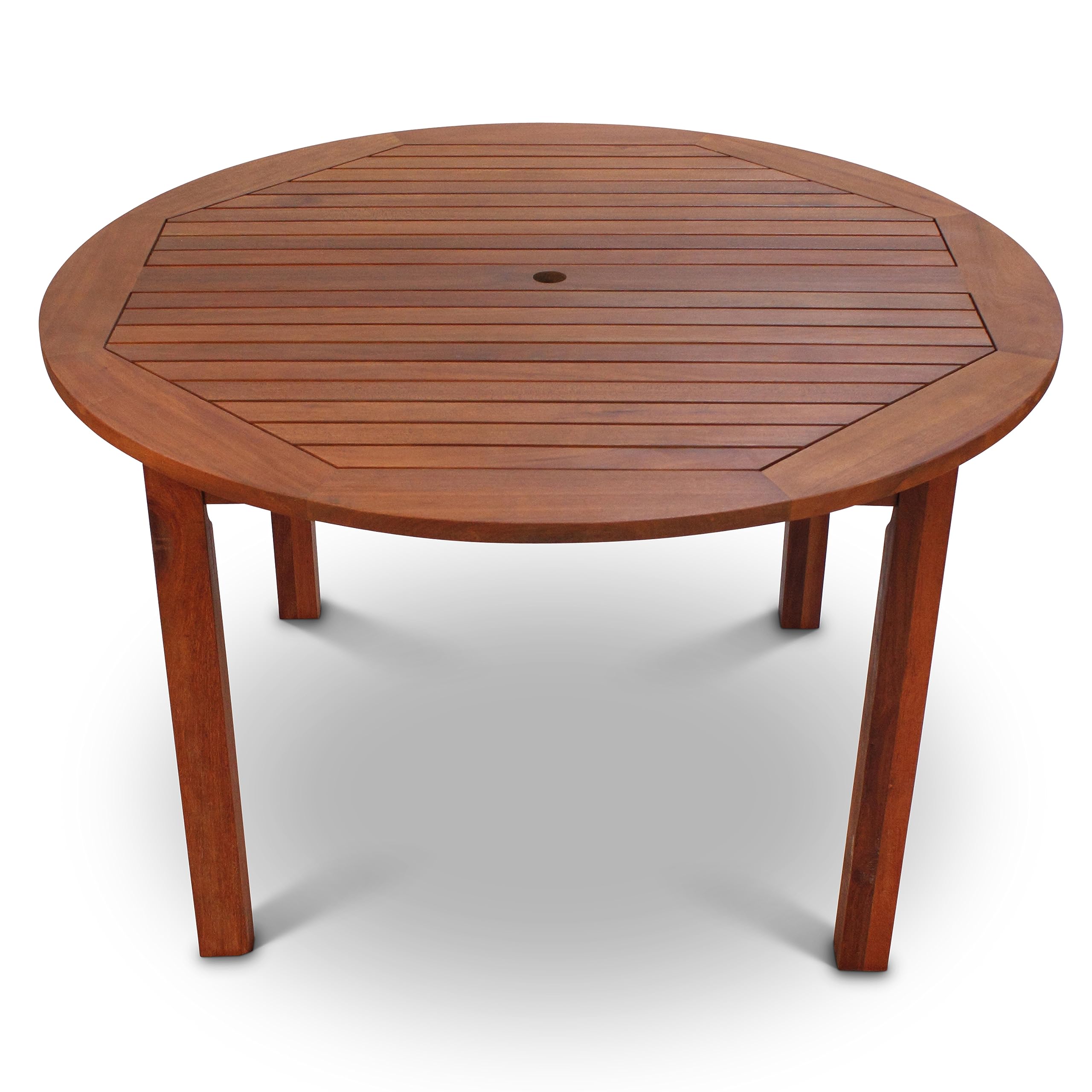 BrackenStyle Devon 120cm Round 4-6 Seat Hardwood Dining Table - Durable Indoor and Outdoor Suitable - Commercial Grade for Patios, Gardens & Dining Areas