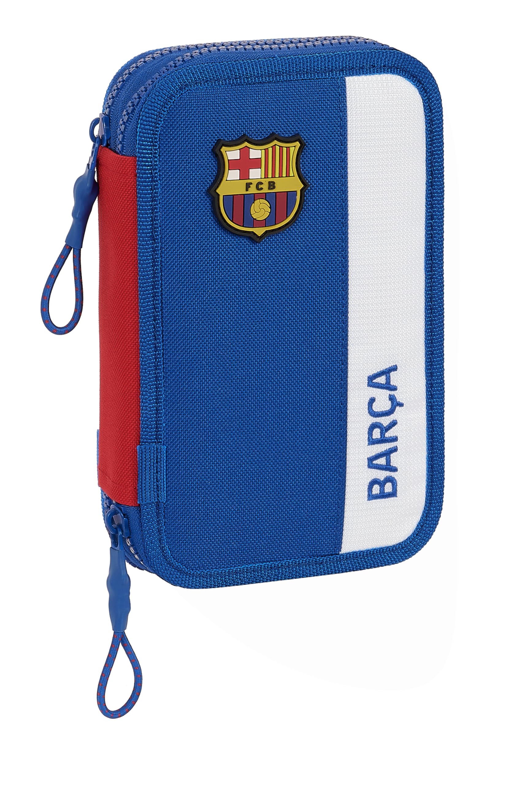 Safta F.C. BARCELONA 2. WYPOSAŻENIE - Szkolne etui dla dzieci, kolorowe etui z 28 przyborami w zestawie, idealne dla dzieci w wieku od 5 do 14 lat, wygodne i wszechstronne, 12,5x4x19,5 cm, kolor