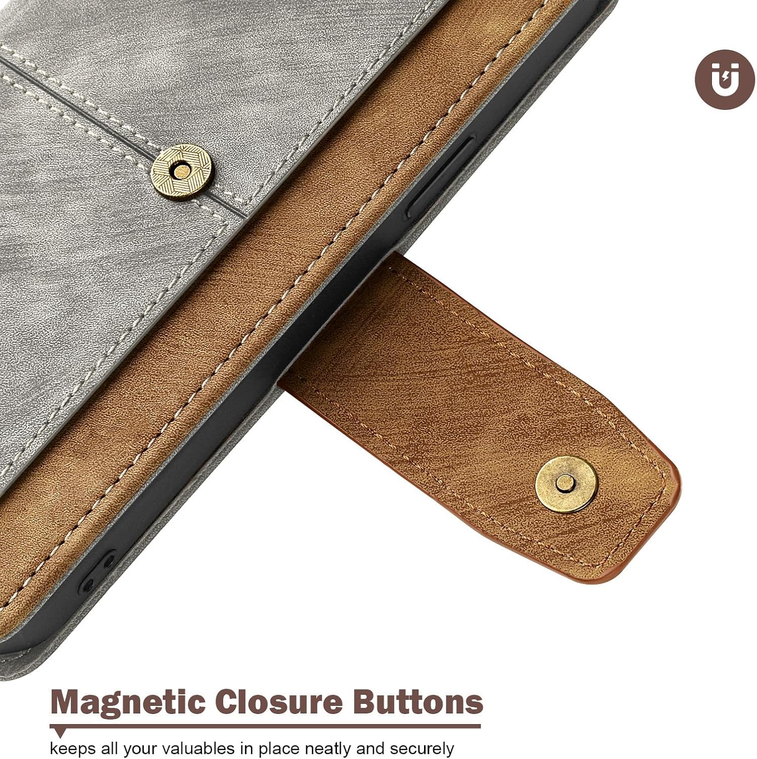 Leather Business Cell Phone Holster for OnePlus Nord CE4 5G,Anti-Slip Scratch Resistant Flip Cover with Card Holder,Stand Feature Wallet Case 6.68 Inches - Gray