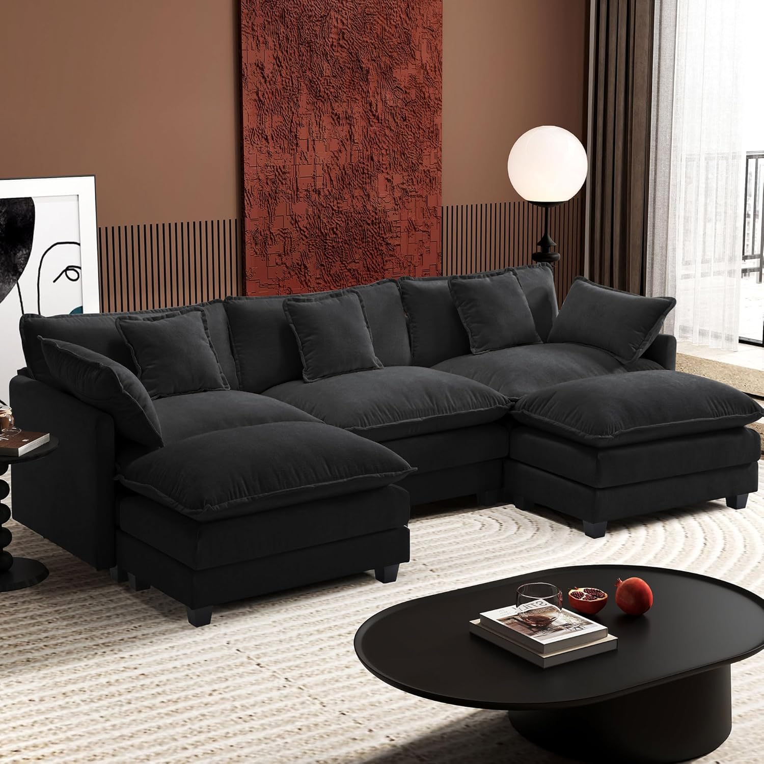 Ihanherry U-Shaped Modern Sofa 111.4″ Modular Sectional