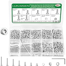 M2 Stainless Steel Screws Set, 981PCS Hex Socket Bolts Nuts Kit | with Flat & Spring Washers & Wrench, for RC Cars, Drones & PC Repair, M2 x 4/6/8/10/12/16/20mm,Clear Label Storage Box