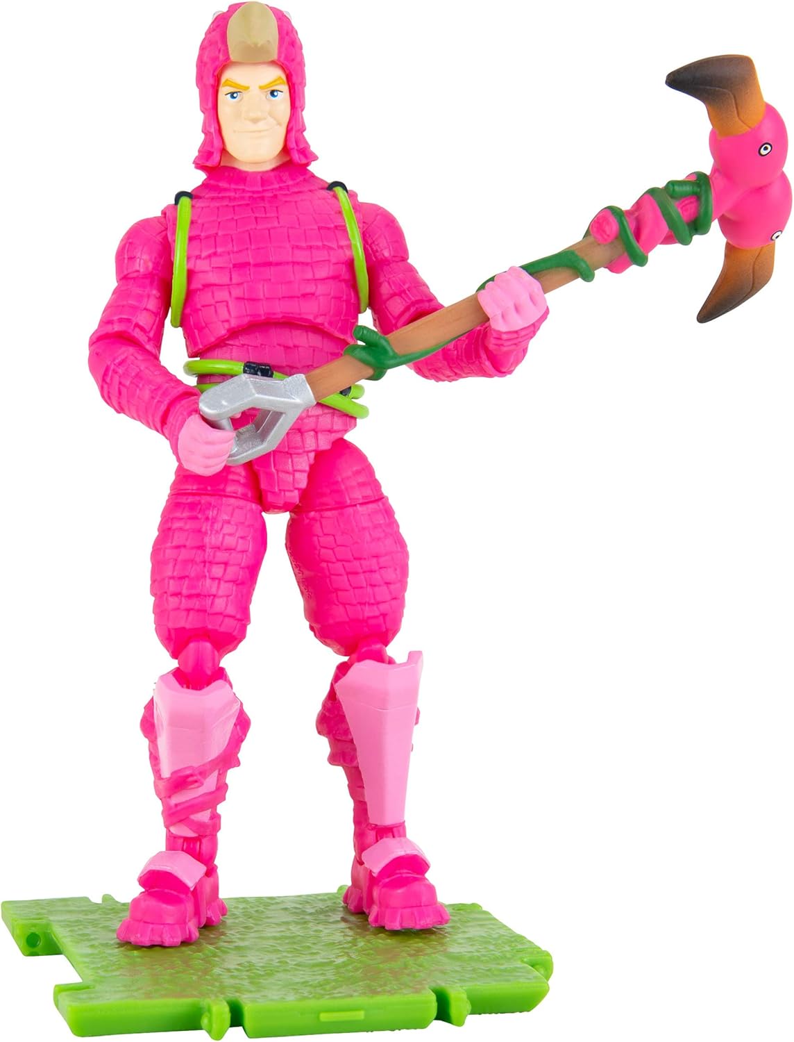 Fortnite Alchemist Squad Mode, 4 Figure Pack - 4 Inch King Flamingo, Prickly Patroller, Bigfoot, Elite Agent Collectible Action Figures, Plus 5 Harvesting Tools, 4 Weapons, 4 Building Materials