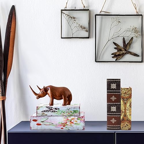 Miniatura 5 de Jolitac - Juego de 3 cajas decorativas para libros, diseño de mapa mundial, libro antiguo, caja invisible con tapa magnética, madera sintética.