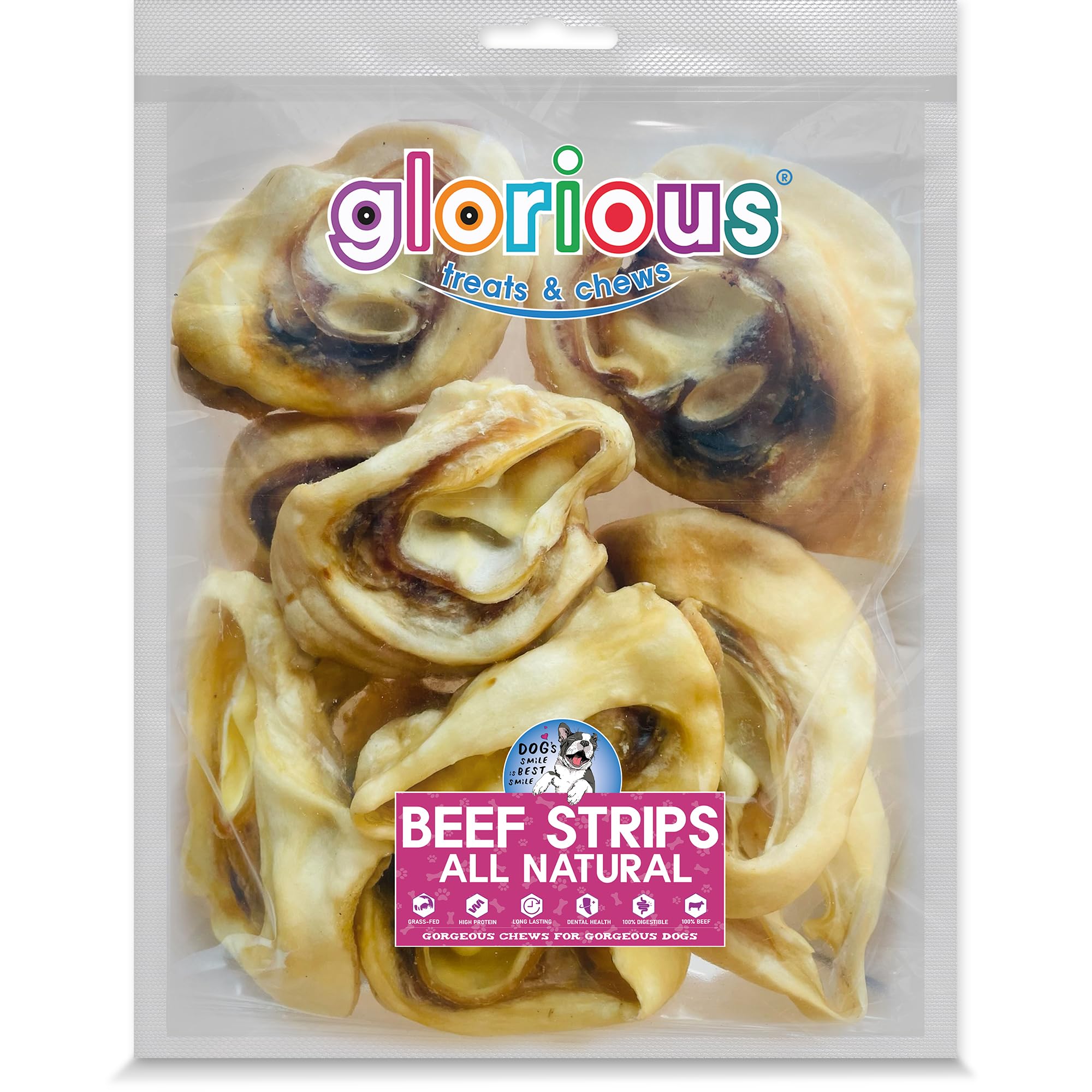 Deliciously Healthy Dog Treats 100% All-Natural, Premium, Air-Dried Cow Ears - Nutritious, Long-Lasting Chews That Promote Dental Health & Satisfy Chewing Instinct