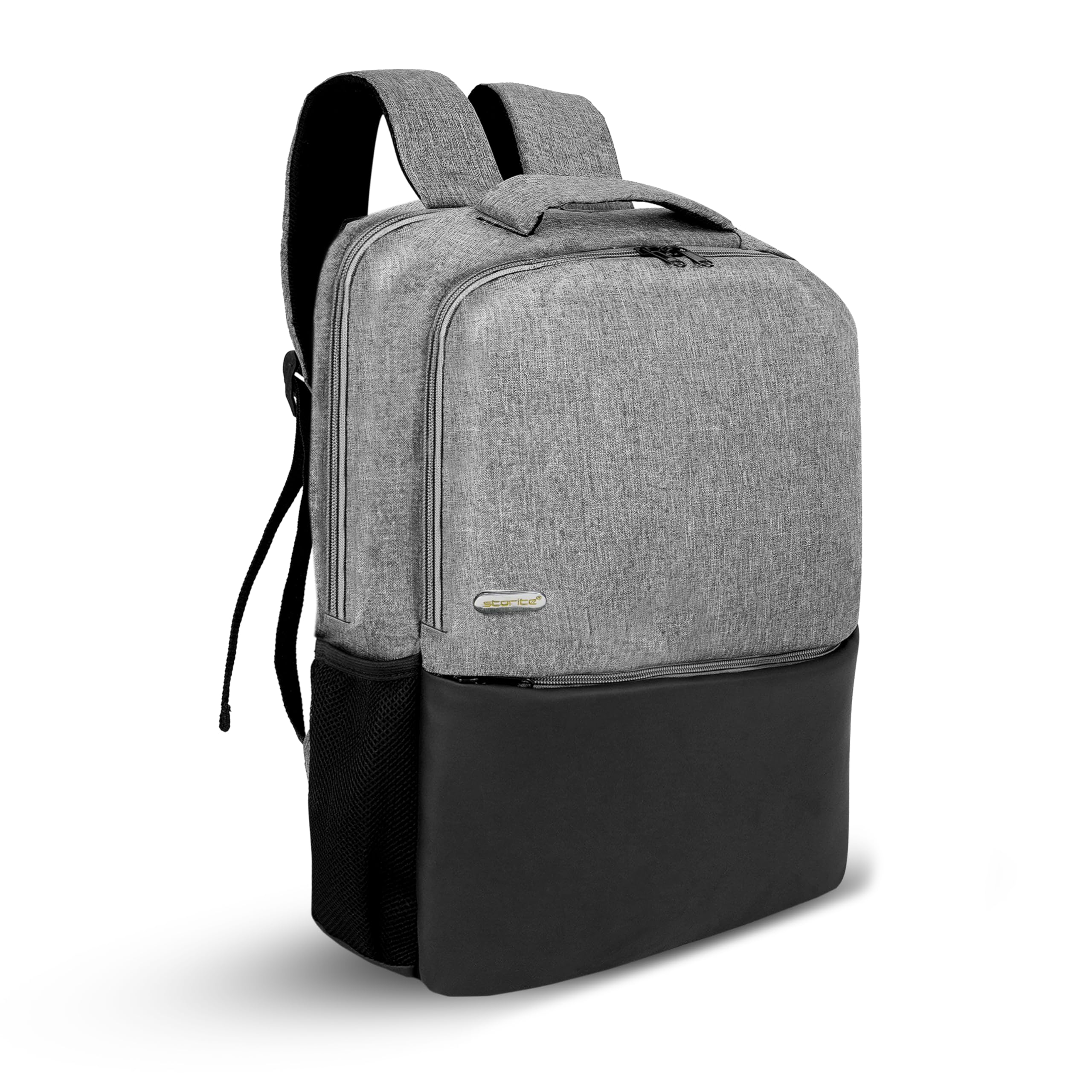 storite Casual Backpack For Men 12.50 L,2 Main Compartments Front Zipper Pocket & Bottle Holder With Padded Shoulder Strap (33 x 9 x 42 Cm, Grey)-picture-11