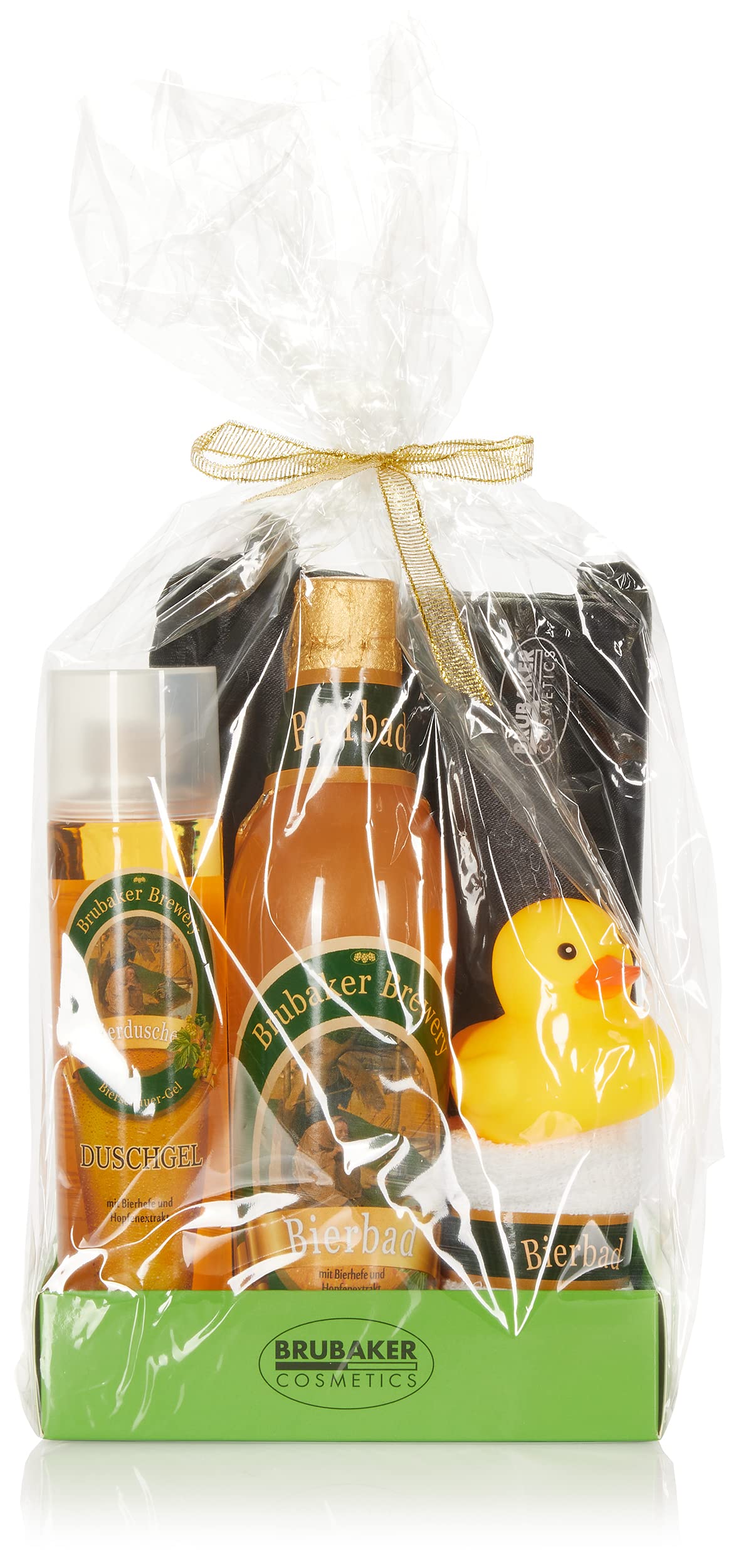 BRUBAKER bagno Beer Box - 5 pezzi - regalo per gli uomini - con borsa toilette, washcloth e l'anatra del bagno