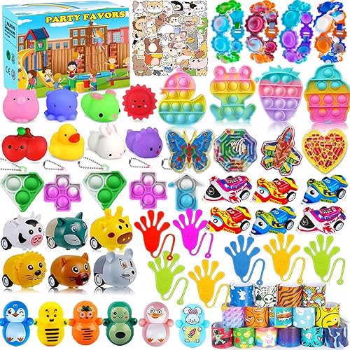 126 piezas de recuerdos de fiesta para niños de 4 a 8 a 12 años, rellenos de huevos de Pascua, juguetes de caja del tesoro para premios de aula,
