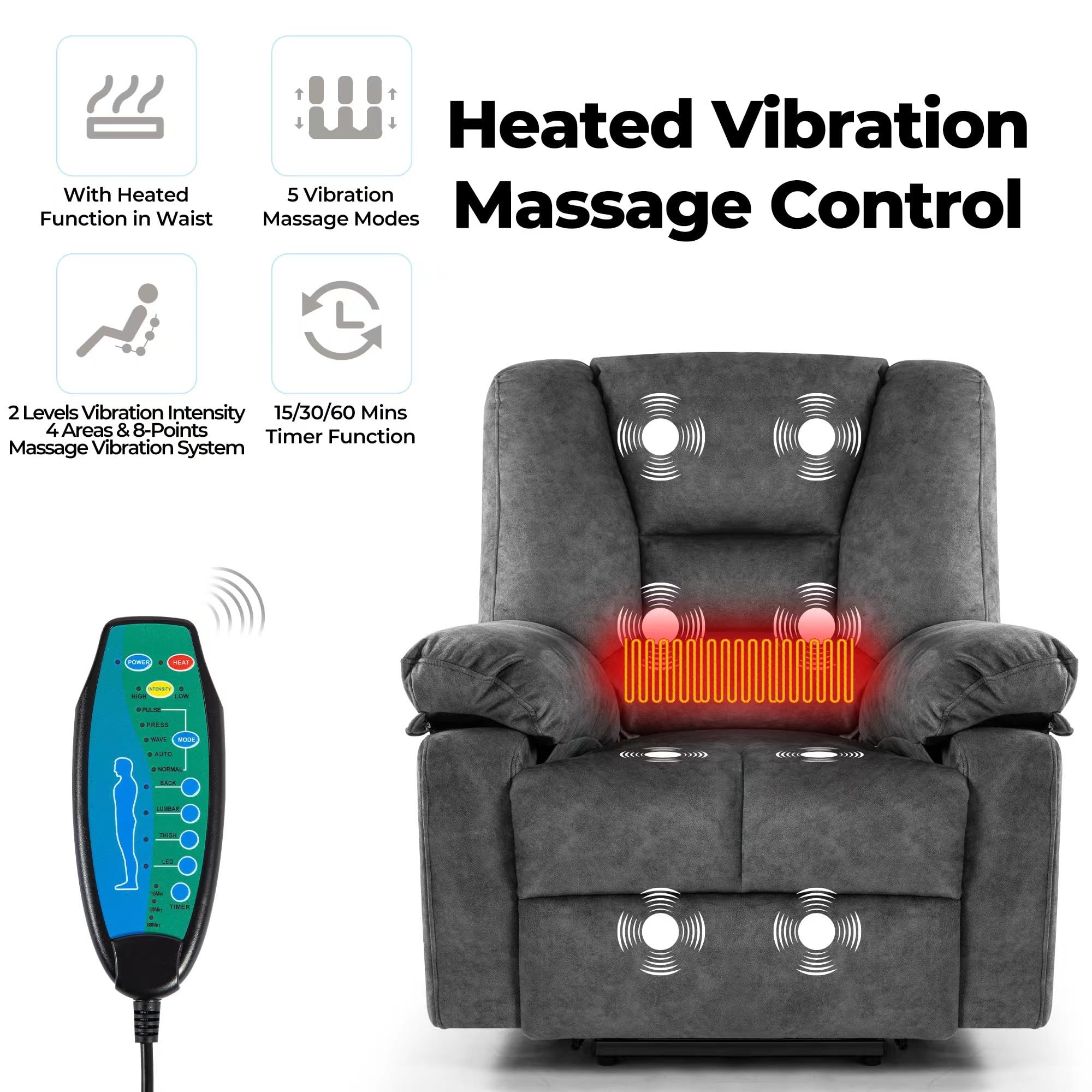 Oosofi Power Lift Recliner Chair Sofa for Elderly with Massage