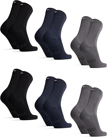 DANISH ENDURANCE Crew Dress Socks, Viscose From Bamboo, 3 & 6-Pack